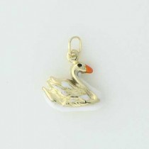 GWT ENAMELLED SWAN CHARM