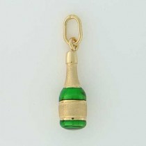 GWT GREEN ENAMEL CHAMPAGNE BOTTLE