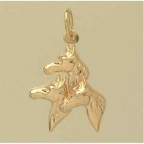 GWT HOLLOW TRIPLE HORSEHEAD PENDANT