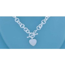 SWT 18"SOLID ROUND RING TIF HEART CHAIN