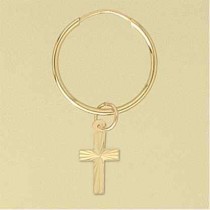 GPC 18mm HEAVY HOOP WITH CROSS FOR MEN =