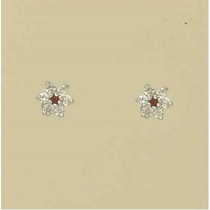 GPC GARNET/CZ SMALL CLUSTER STUDS