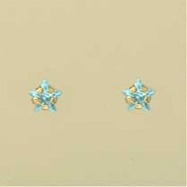 GPC 5mm CZ CLAW SET STAR STUDS-BLUE