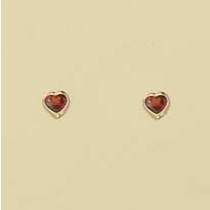 GPC 3MM RUB SET GARNET HEART STUD