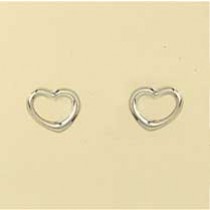 GPC  8mm WHITE GOLD TIF HEART STUDS    =