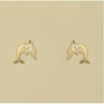 GPC SMALL CZ SET DOLPHIN STUDS         =