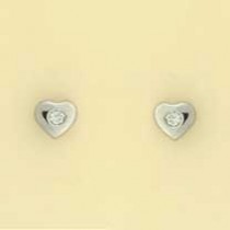 GPC 2mm CZ SET 5mm WHITE HEART STUDS