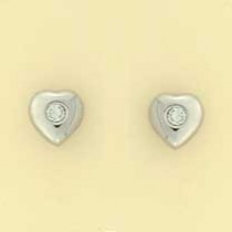 GPC 3mm CZ SET 7mm WHITE HEART STUDS