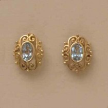 GPC OVAL BLUE TOPAZ FANCY STUDS        -