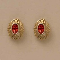 GPC OVAL GARNET FANCY STUDS