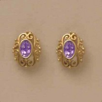 GPC OVAL AMETHYST FANCY STUDS