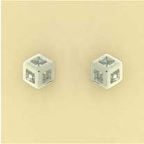 GPC WHITE 8mm CZ CUBE ILLUSION STUDS