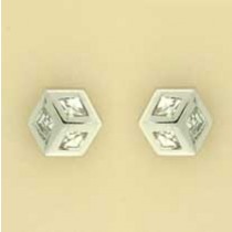 GPC CZ 10mm WHITE CUBE ILLUSION STUDS