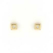 GPC 1mm CZ SET 4mm CUBE STUD