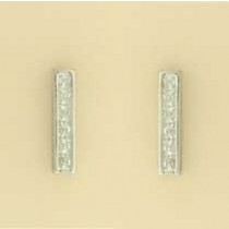 GPC 9ct WHITE CZ CHANNEL SET BAR STUDS