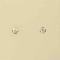 GPC 3mm BLUE TOPAZ RUB SET STUDS