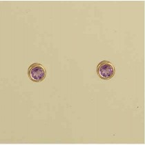 GPC 4mm AMETHYST RUB SET STUDS