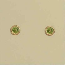 GPC 4MM RUB SET PERIDOT STUD