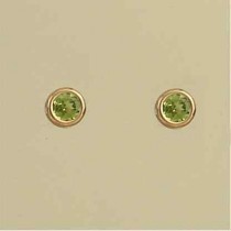 GPC 5MM PERIDOT RUB SET STUD           =