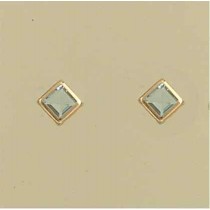 GPC 6mm SQUARE RUB SET BLUE TOPAZ STUDS
