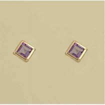 GPC 6mm SQUARE RUB SET AMETHYST STUDS