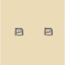 GPC WHITE GOLD 5mm SQUARE CZ STUDS