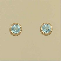 GPC 6mm ROUND BLUE TOPAZ STUDS