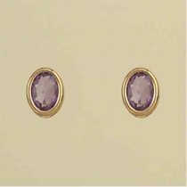 GPC 8x6mm OVAL AMETHYST STUDS