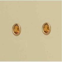 GPC 6x4mm OVAL CITRINE STUDS