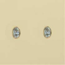 GPC 6x4mm OVAL RUBSET CZ COL STUDS-BLUE=