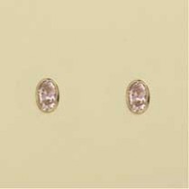 GPC 6x4mm OVAL RUBSET CZ COL. STUDS-PINK