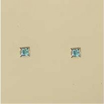 GPC 3mm SQUARE COL.CZ RUBSET STUDS-BLUE=