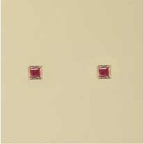 GPC 3mm SQUARE COL.CZ RUBSET STUDS-RED =
