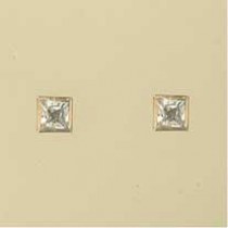 GPC 5mm SQUARE CZ RUBSET STUDS         =