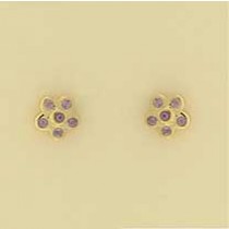 GPC 6 STONE AMETHYST SET FLOWER STUD