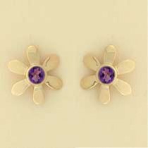 GPC AMETHYST SET FLOWER STUDS