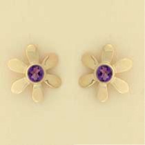 GPC AMETHYST SET FLOWER STUDS