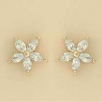 GPC MARQUIS CZ CLUSTER FLOWER STUDS