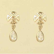 GPC TEARDROP CZ CELTIC EARRINGS