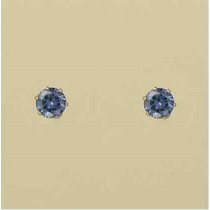 GPC 5mm ROUND TANZANITE BLUE CZ STUDS