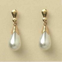 GPC 14mm IMM PEARL TEARDROP EARRING    =