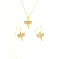 GPC DRAGONFLY EARRING/PEND.ON CHAIN SET=