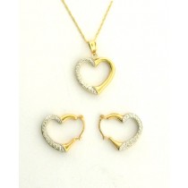 GPC TIF HEART EARRING/PEND.ON CHAIN SET=