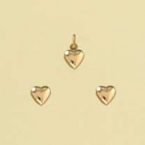 GPC 6mm POLISHED HEART STUD/PENDANT SET=