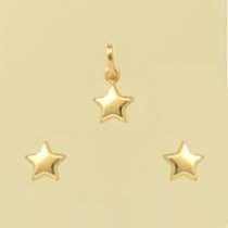 GPC 6mm POLISHED STAR STUD/PENDANT SET =