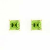 GPC 7mm SQUARE CLAW SET STUDS-PERIDOT  =