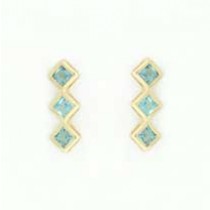 GPC 3 SQ.STONE DIA.SHAPE STUDS-B.TOPAZ