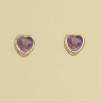 GPC AMETHYST HEART RUB SET STUDS