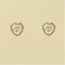 GPC CZ HEART RUB SET STUDS