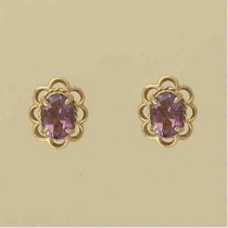 GPC 7x5mm OVAL AMETHYST FANCY STUDS